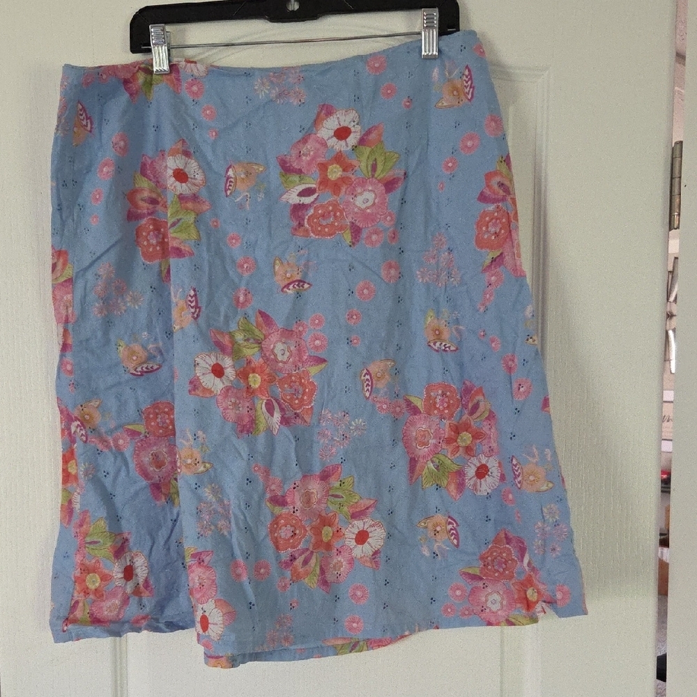 Vintage Liz Claiborne Light Blue Lined Skirt Size 16